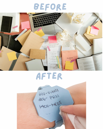 WristNotes™  Silicone Reusable Write-On Bracelet